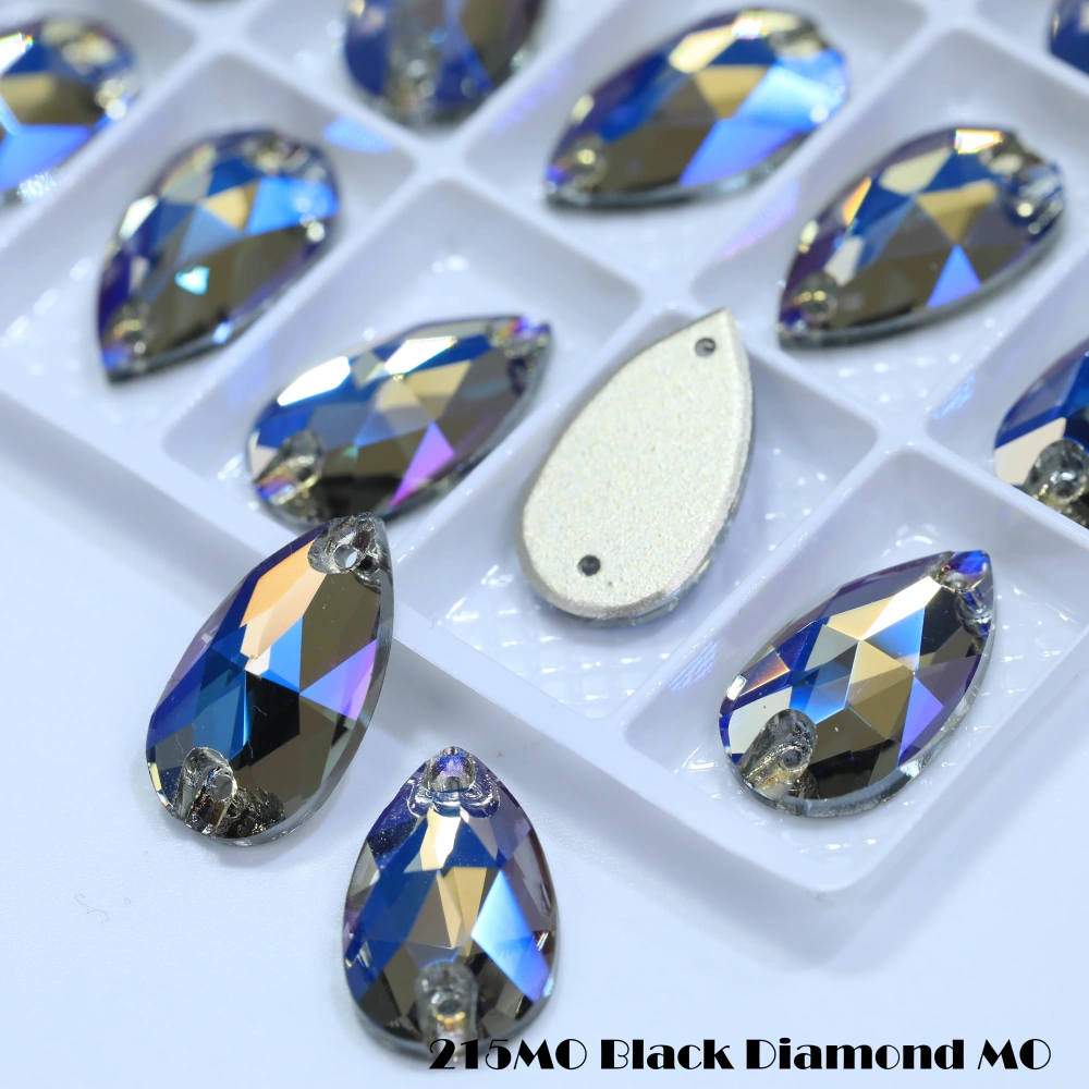 MO Sparkling Glass Rhinestone Drop Sew-on Stones Normal Color Plating Effect DIY Craft Clothing Shoe Bag Accessory Fancy Crystal