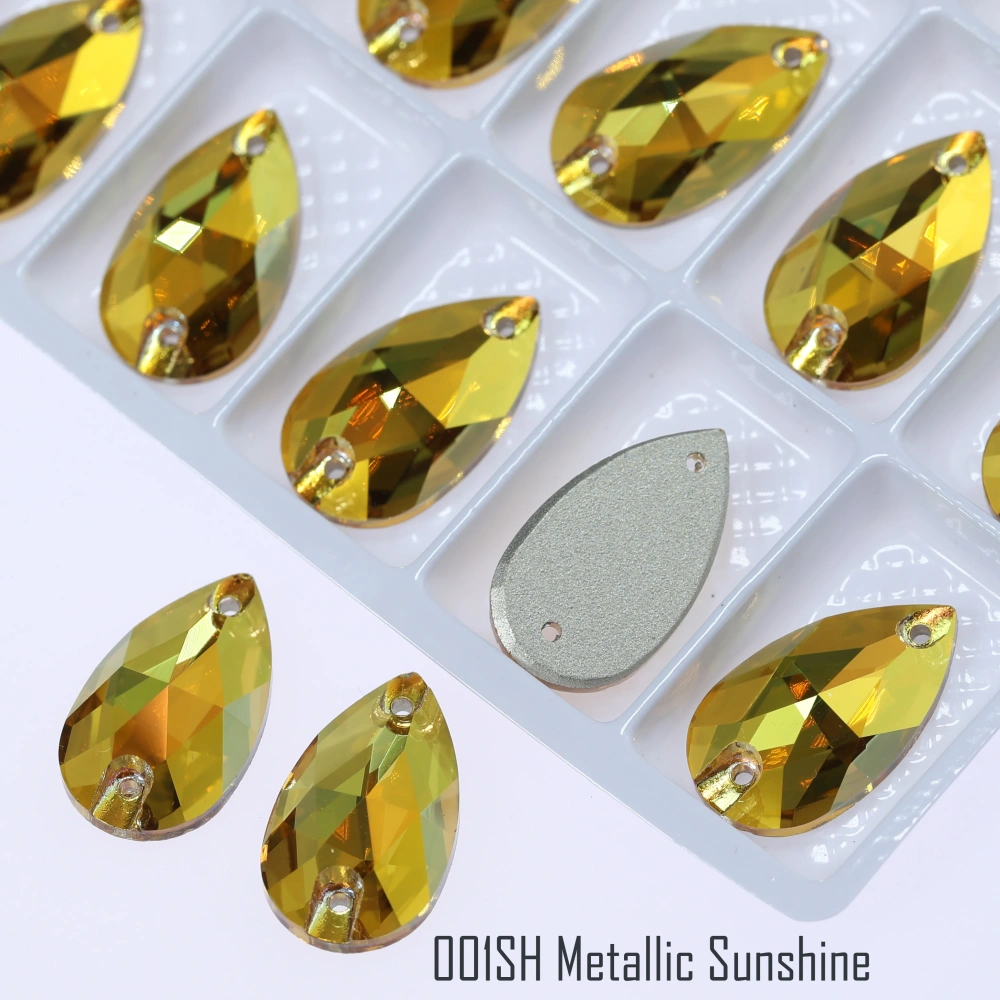 Top Quality Drop Sew On Rhinestone Glass Crystal AB Moonlight Sewing Stones For Garment Clothes Bags Flatback Sew on Rhinestones