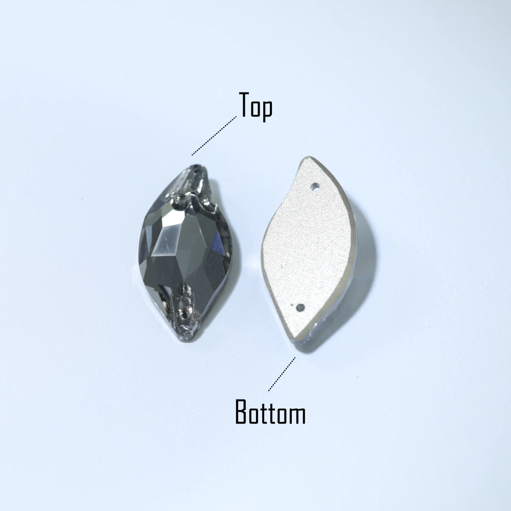 Rhinestone Diamond Leaf Sew-on Stone Crystal Plating Effect Various colors of high-quality K9 glass rhinestones with flat back