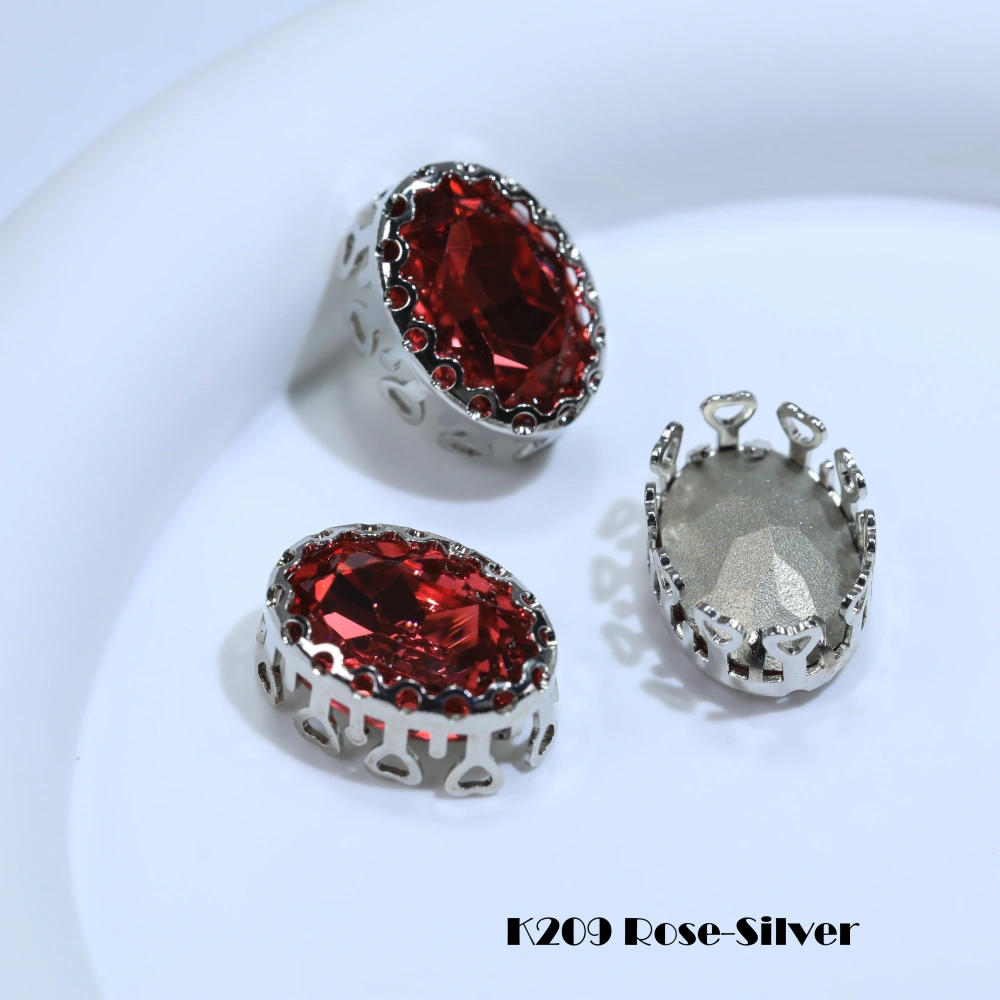 Oval Bird Nest Claw Drill Rhinestones Sharp Bottom Fancy Gemstone Shiny Crystal Sew On Stone For DIY Clothing Jewelry Accessorie