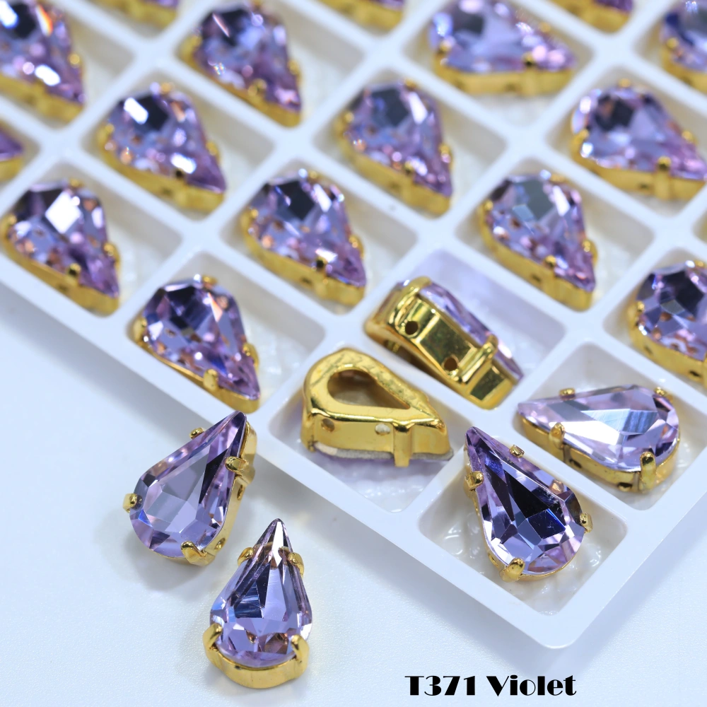 Top Grade Glass Thin Claw Rhinestones Pointed Back Sew on Crystals in Mixed Colors Garment Shoes Bags DIY Crafts Jewelry Wedding