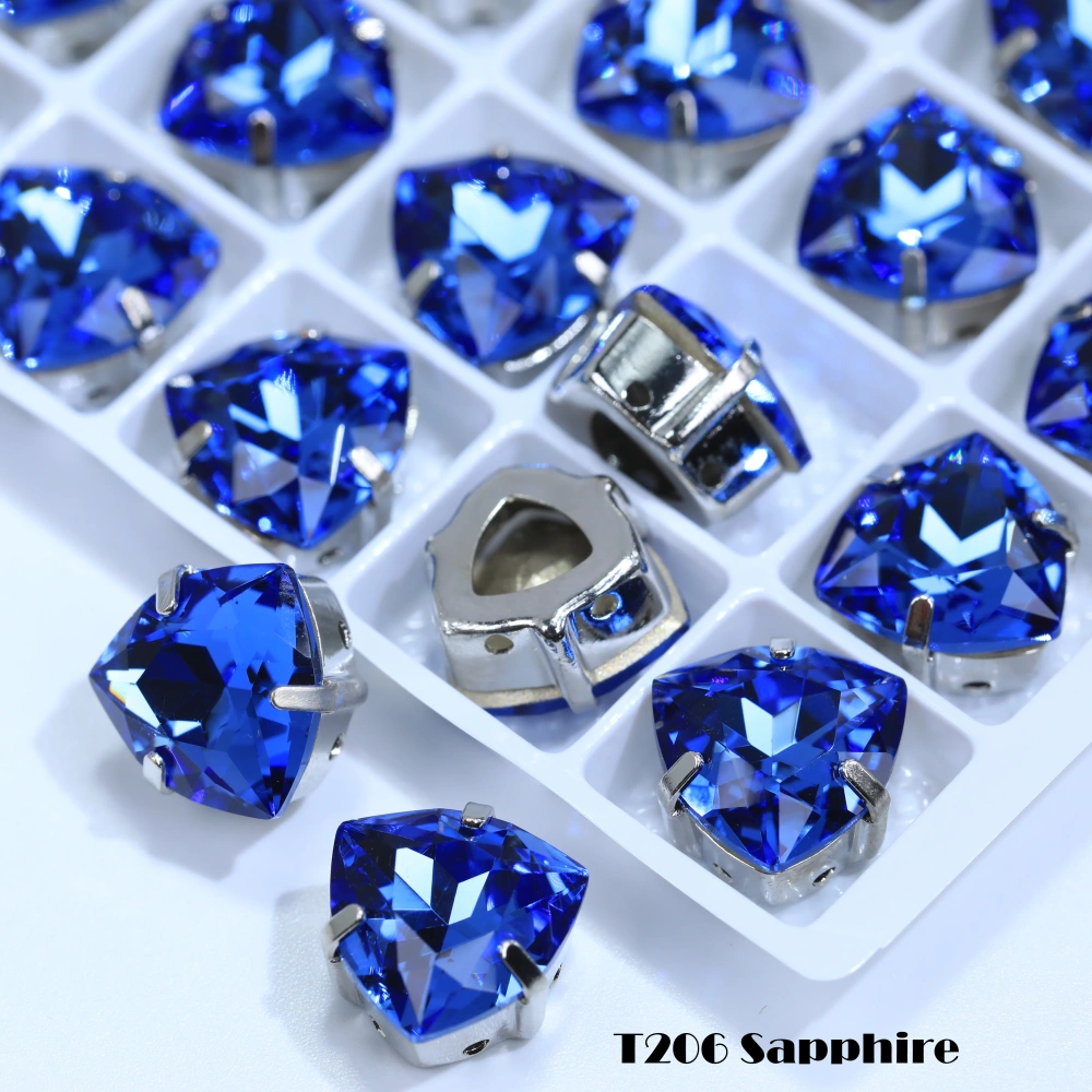 Sparkly Color Tiger Head Glass Crystal Trillant Fancay Sew-On Stones Bling Clothes Phone Case Bag Decor DIY Craft Making Supplie