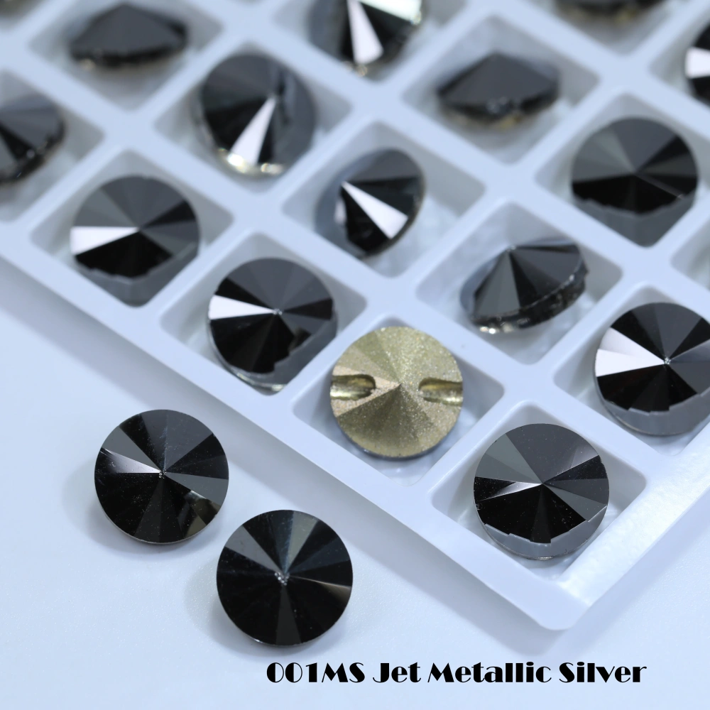 Shiny Crystal Rhinestone Buttons Satellite Horizontal Hole Buttons, High Quality Clothing Accessories for Wedding Dresses Bag