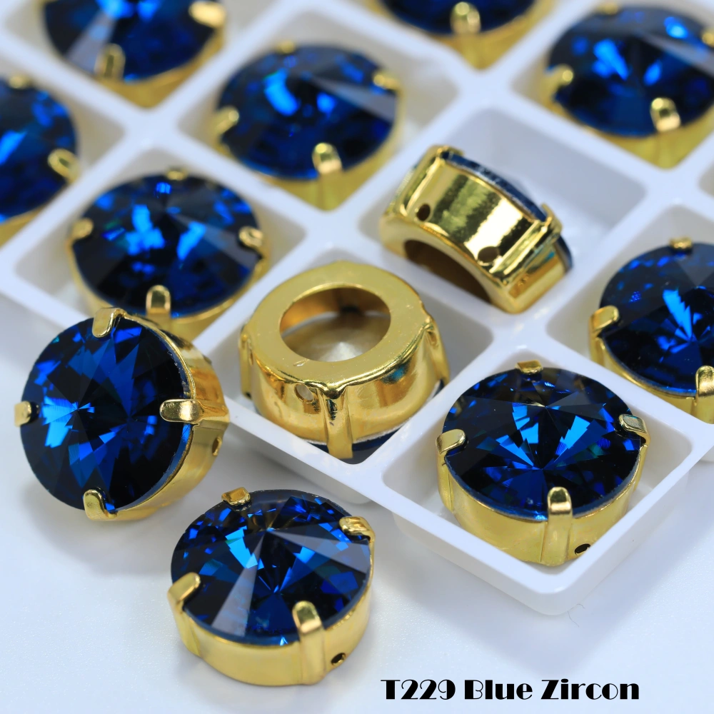 Premium Satellite Shape Sew-on Rivoli Fancy Stones Color Coated Glass Strass Bling DIY Craft Phone Case Deco Hair Bows Clothing
