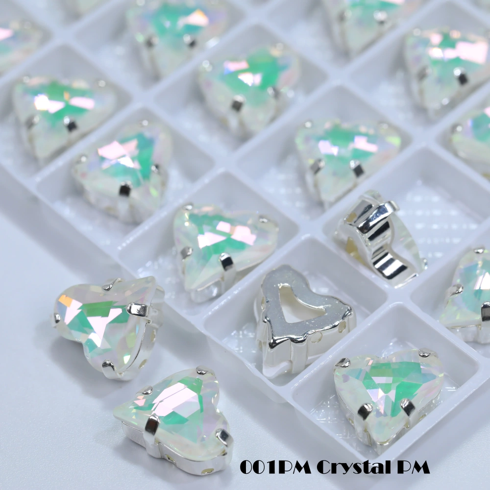 Sweet Heart Fancy Stone Claw Rhinestones Bright Lacquer Finish Plating Effect Top Quality Shine Crystal for Clothing Decoration