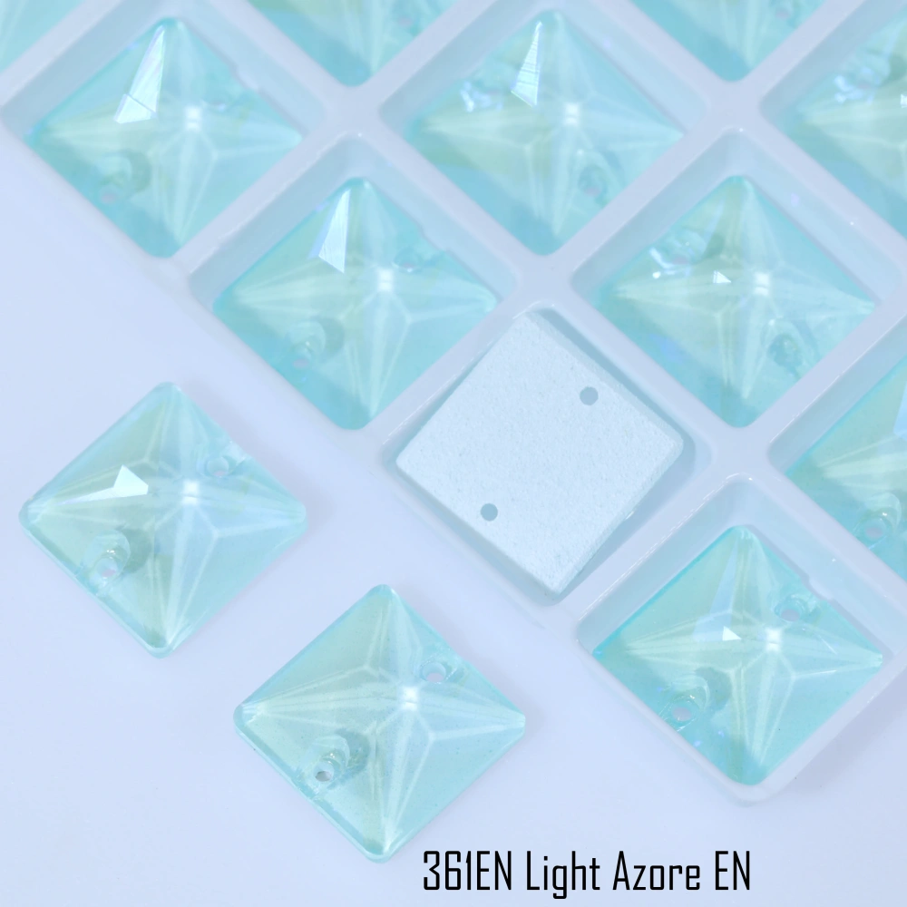 Luminous Square Sew-on Stone Crystal Paint Effect Top Grade Rectangle Glass Crystal Rhinestones Sparkling for Clothing Shoes bag