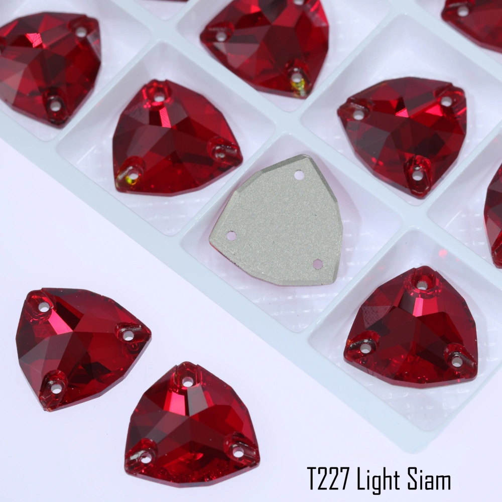 Triangle Sew on Stone Moonlight Glass Crystal Dazzling Hotfix Flatback Sewing Colorful Rhinestones For DIY Garment Clothes Bags