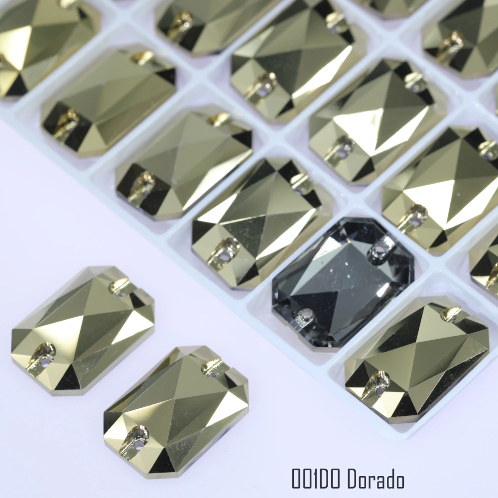 AB MO 3252 Emerald Cut Glass Sewing Stones for Clothing Wedding Dress Sparkling Fancy Crystals Rhinestone Flatback Sew-On Stone