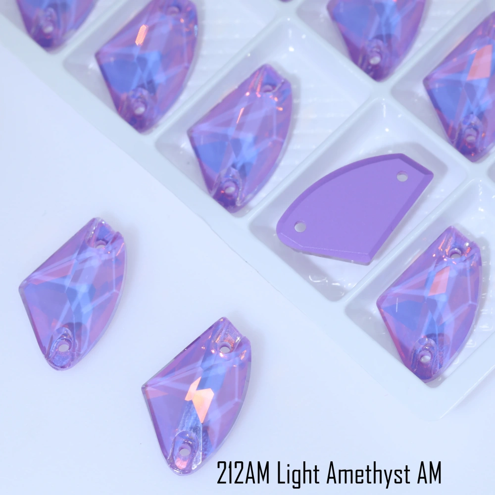 Rhinestone Galactic Sew-on Stone Crystal Paint Effect AM Top Quality Glass Crystal Sewing Stones for Clothing Flatback  Rose