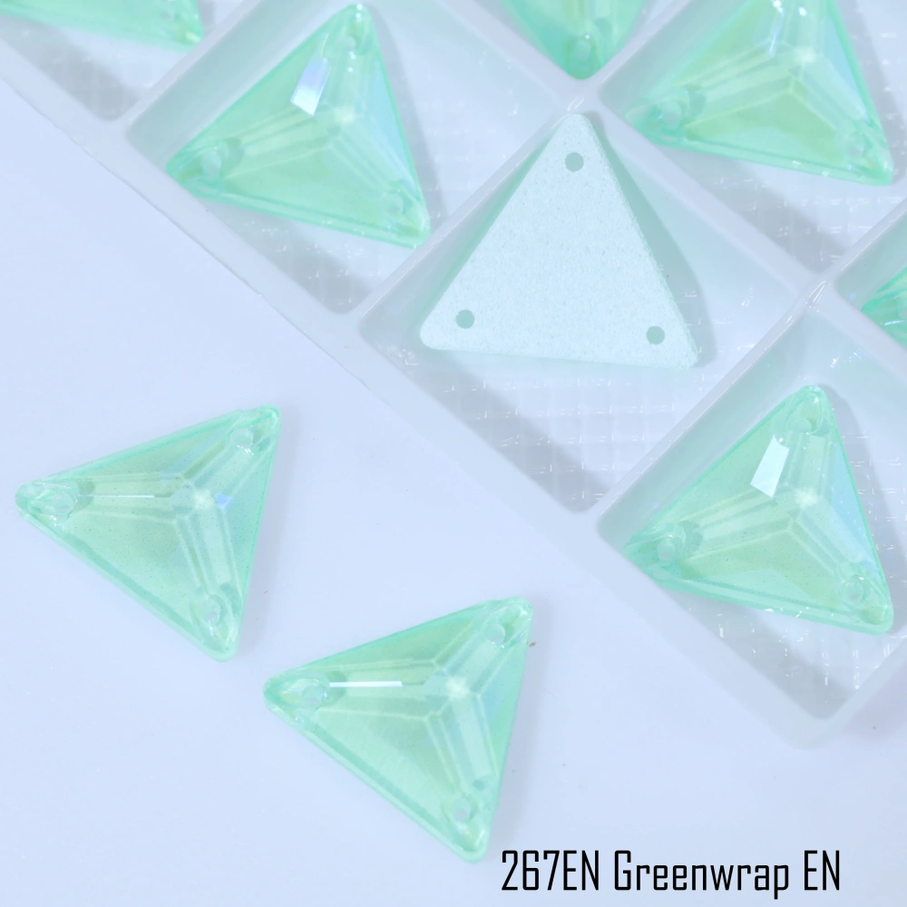 EN Triangle Sew-on Stone Crystal Paint Effect Top Quality Sparkling Fancy glass Rhinestones Glass Sewing Stones for Clothing