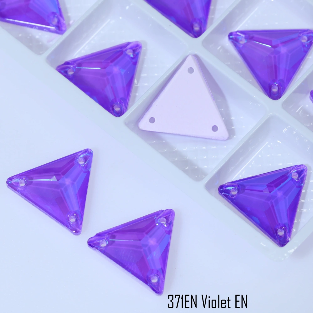 EN Triangle Sew-on Stone Crystal Paint Effect Top Quality Sparkling Fancy glass Rhinestones Glass Sewing Stones for Clothing