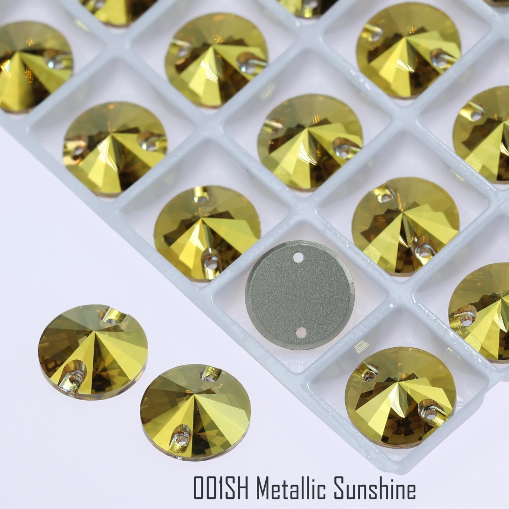 Rivoli Sew-on Stone Crystal Plating Effect Sparkling Fancy Sewing Stones Glass Crystal Rhinestones for DIY clothing and wedding