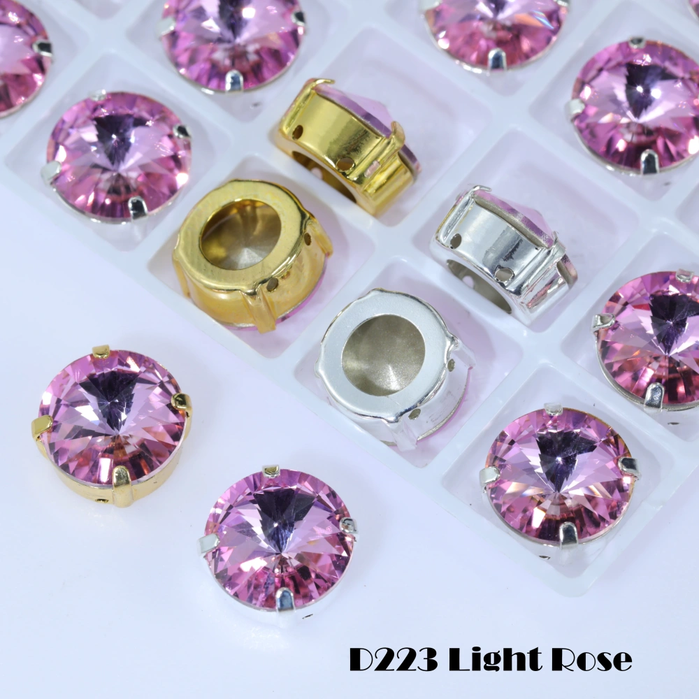 Premium Satellite Shape Sew-on Rivoli Fancy Stones Color Coated Glass Strass Bling DIY Craft Phone Case Deco Hair Bows Clothing