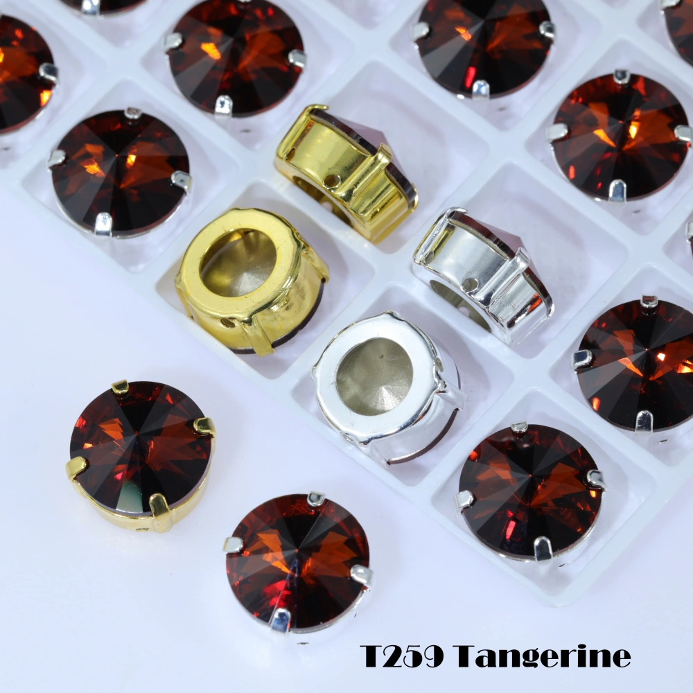 Premium Satellite Shape Sew-on Rivoli Fancy Stones Color Coated Glass Strass Bling DIY Craft Phone Case Deco Hair Bows Clothing