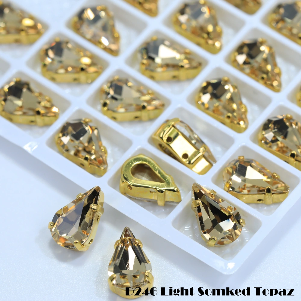 Top Grade Glass Thin Claw Rhinestones Pointed Back Sew on Crystals in Mixed Colors Garment Shoes Bags DIY Crafts Jewelry Wedding