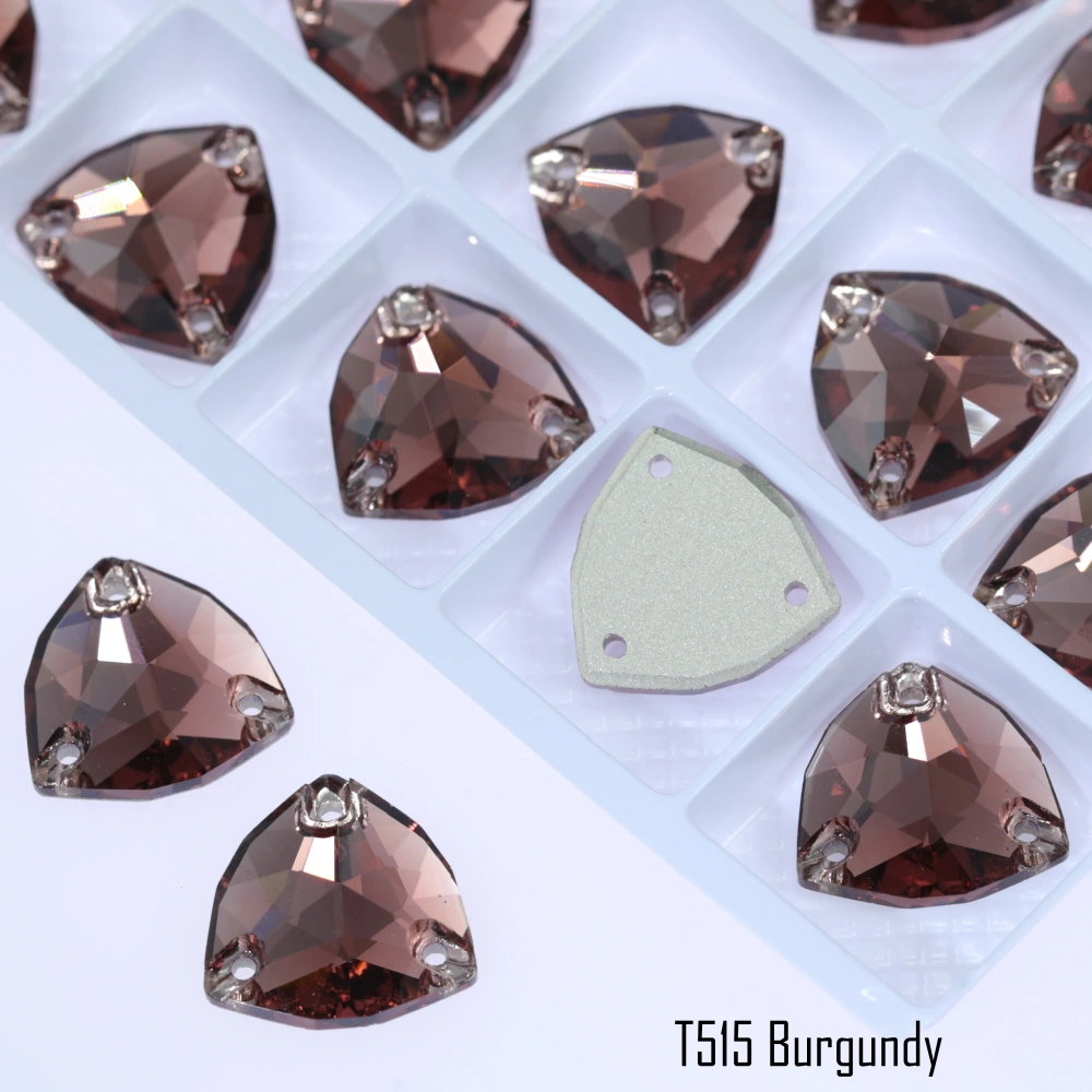 Triangle Sew on Stone Moonlight Glass Crystal Dazzling Hotfix Flatback Sewing Colorful Rhinestones For DIY Garment Clothes Bags
