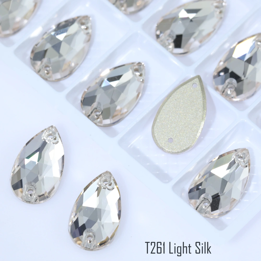 Drop Rhinestone Teardrop Sew On Rhinestone Flatback Crystal Glass Strass Sewing Stones For Clothes Decoration Top Quality Rose