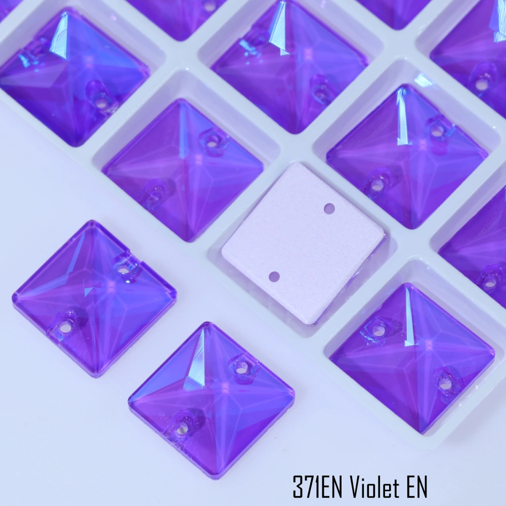 Luminous Square Sew-on Stone Crystal Paint Effect Top Grade Rectangle Glass Crystal Rhinestones Sparkling for Clothing Shoes bag
