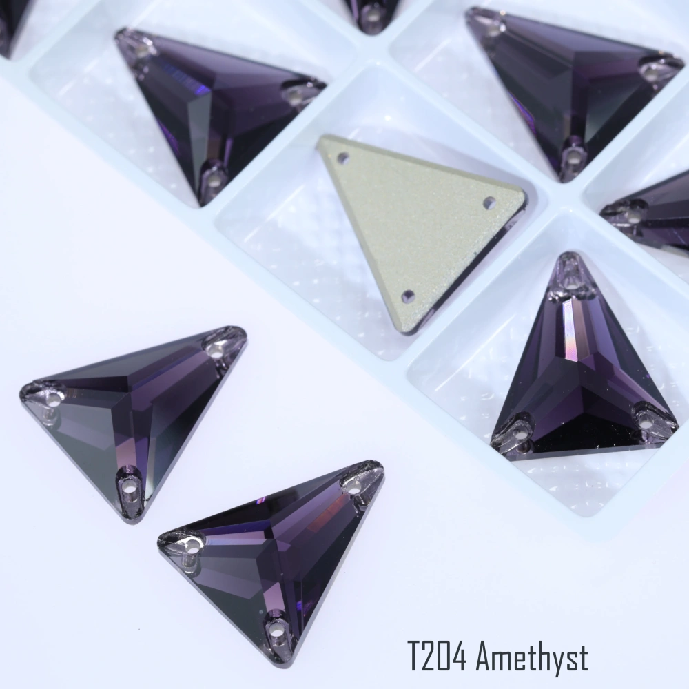Sparkling Sewing Rhinestones Normal Color Slim Triangle Sew-on Stone 3271 Premium Grade Glass Crystal for DIY Crafts Bags Shoes