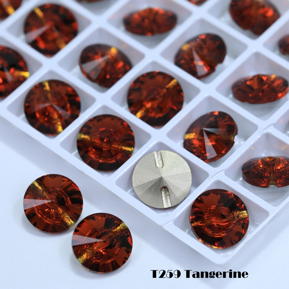 High Quality Universal Rivoli Cross Hole Buttons Shiny Rhinestone Buttons for Clothes Bags Shoes Garment DIY Sewing Decorative