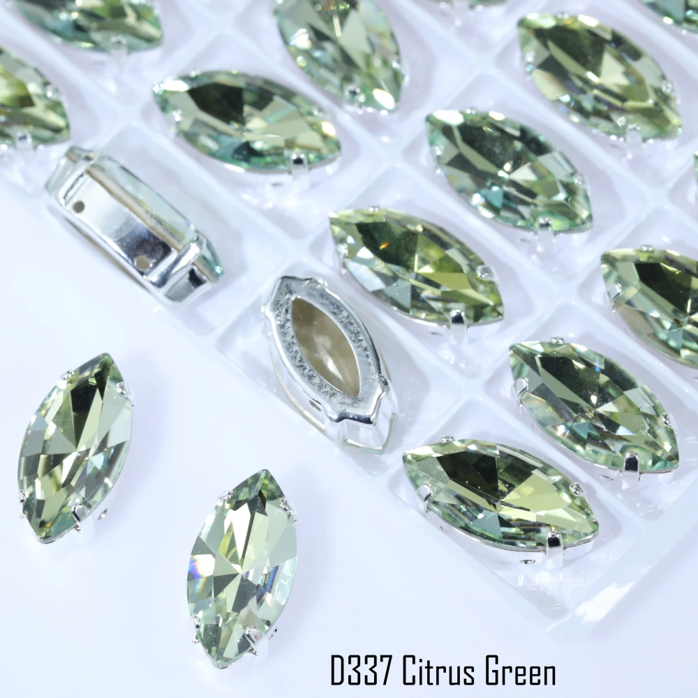 Marquise Claw Rhinestones Premium Glass Crystal Iridescent Color Coated Sparkling Shine Sew On Stones Clothing Phone Case DIY