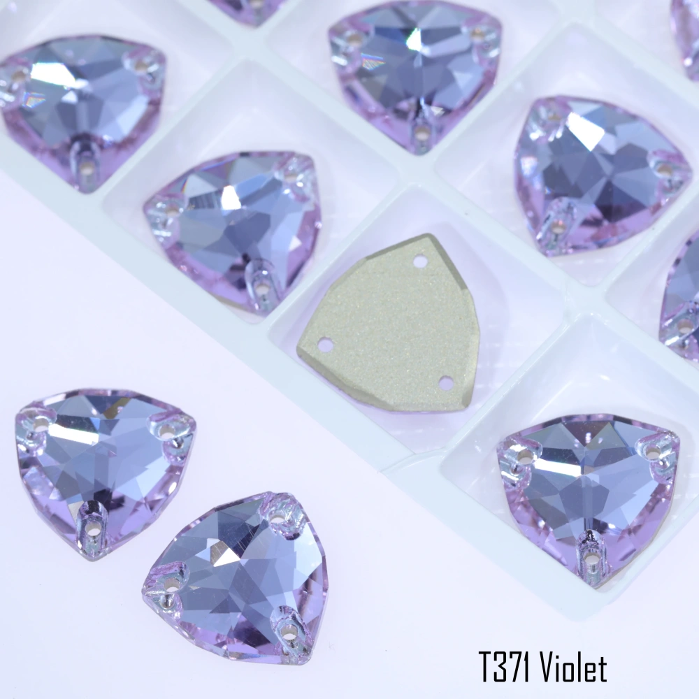 Triangle Sew on Stone Moonlight Glass Crystal Dazzling Hotfix Flatback Sewing Colorful Rhinestones For DIY Garment Clothes Bags