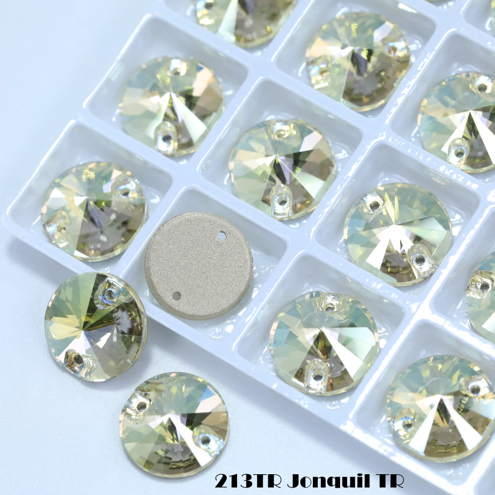 Top-Tier Sparkling Rivoli Glass Crystal Sew-on Stone Premium Garment Accessories DIY for Shoes Bags clothing and wedding dresses