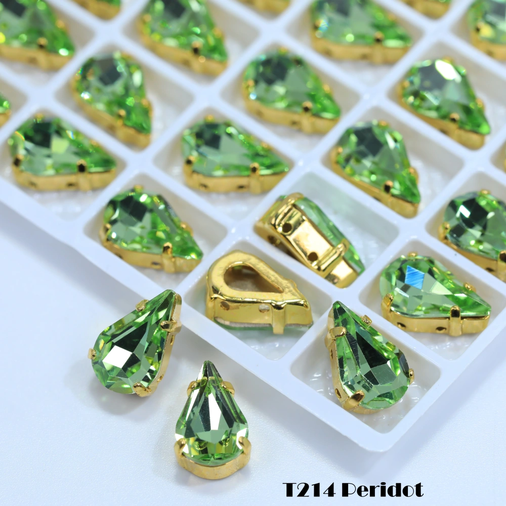 All Size Colour Tear Drop Glass Crystal Sewing Stone Sew on Rhinestones Gold Silver Claw Rhinestones For Garment Clothes Bags