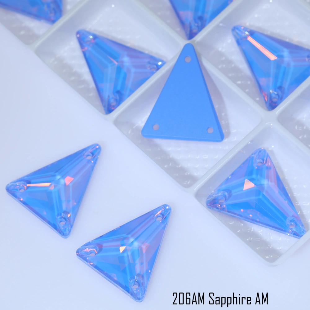 Slim Triangle Sew-on Stone Crystal Paint Effect AM EN Glass Sewing Rhinestone For Clothing Wedding Dress Sparkling Fancy Sewing