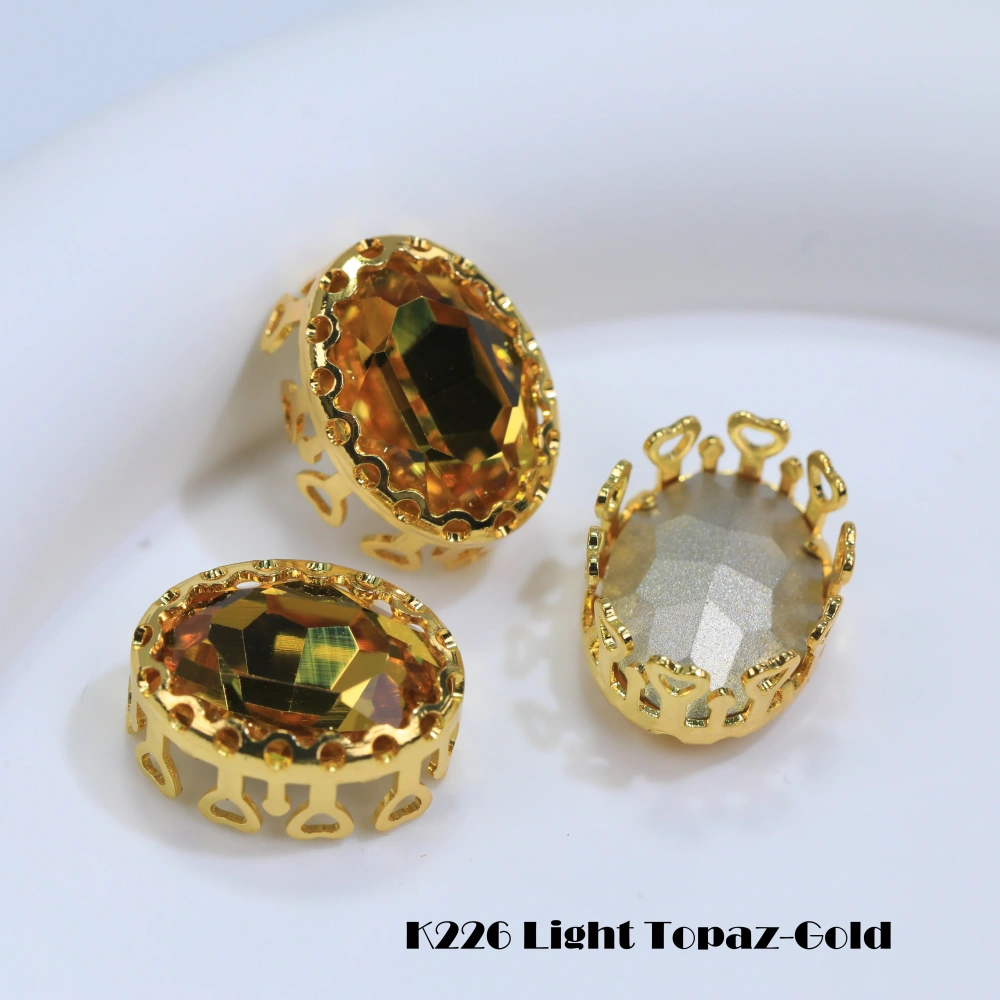 Oval Bird Nest Claw Drill Rhinestones Sharp Bottom Fancy Gemstone Shiny Crystal Sew On Stone For DIY Clothing Jewelry Accessorie