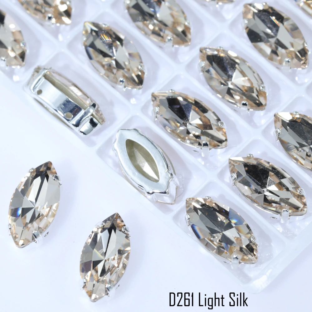 Marquise Claw Rhinestones Premium Glass Crystal Iridescent Color Coated Sparkling Shine Sew On Stones Clothing Phone Case DIY