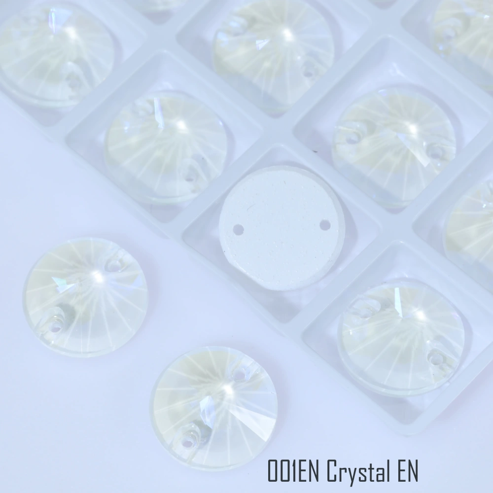 EN Rivoli Sew-On Glass Crystal Lead-Free Iridescent Sparkle DIY Embellishments For Garment Phone Case Hair Clip Craft Supplies