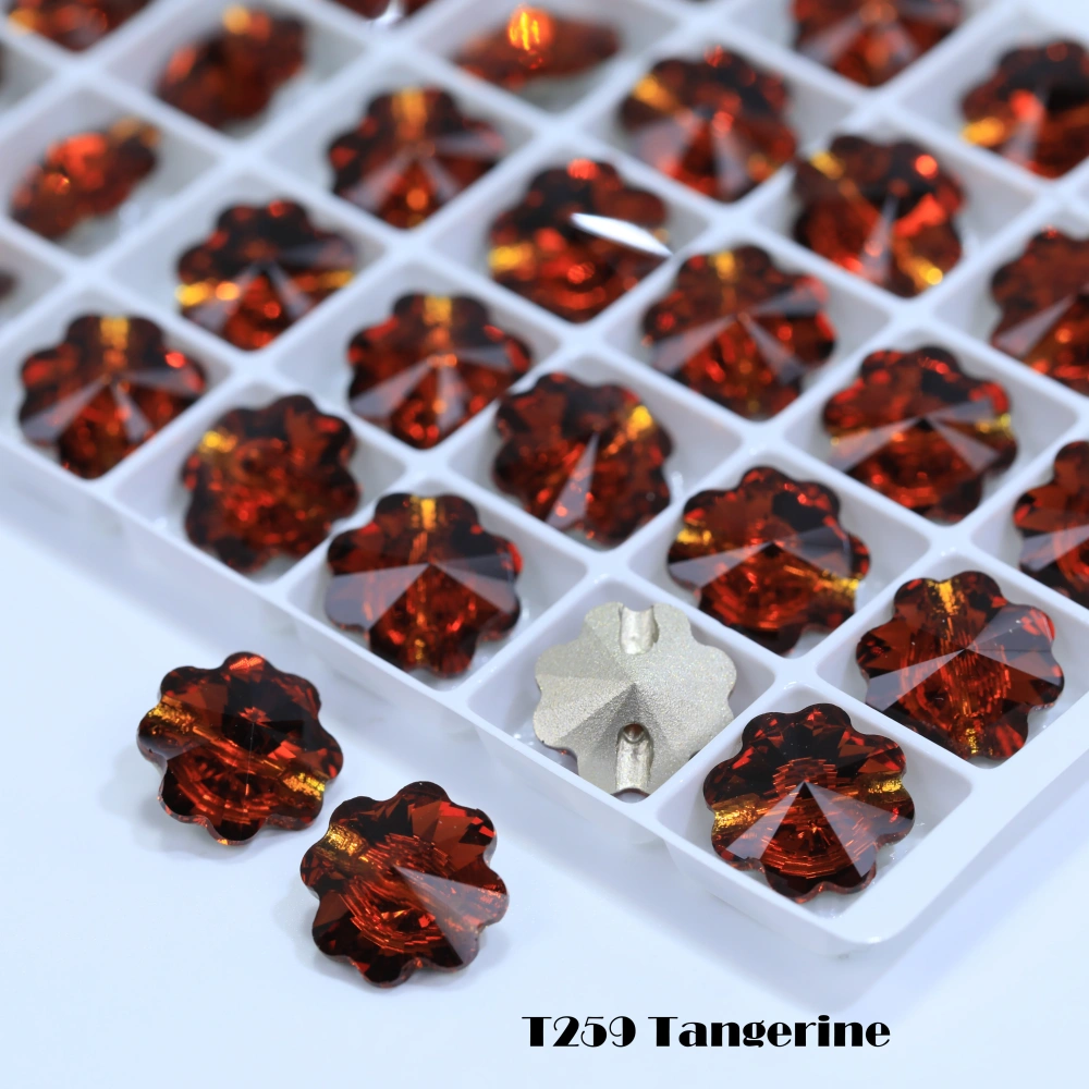 5A Grade High Quality Sparkling Glass Crystal Buttons Clover Shape Cross Hole Shiny Buttons for Clothing Sewing Accessories