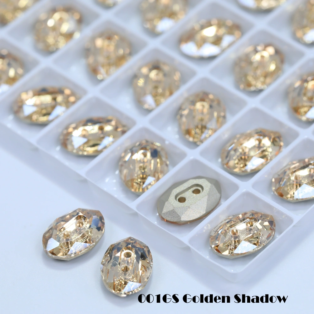 Normal Color Rhinestones Oval Buttons Stone-Design Version Superior Glass Crystal Sparkling Fancy DIY Wedding Dress Accessories