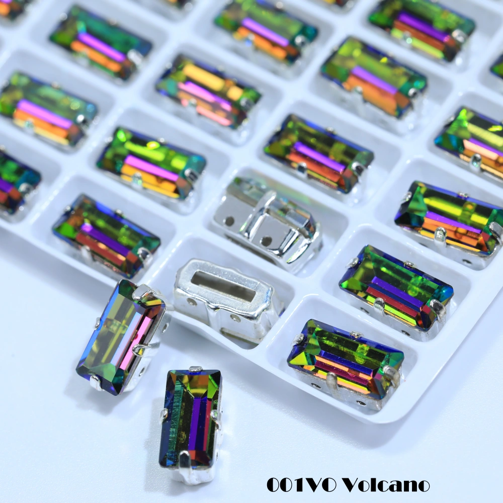 Top Quality White Plated Glass Crystal Baguette Rectangle Pointed Back Sewon law Rhinestones Shiny Fancy Loose Stones AB GL DIY