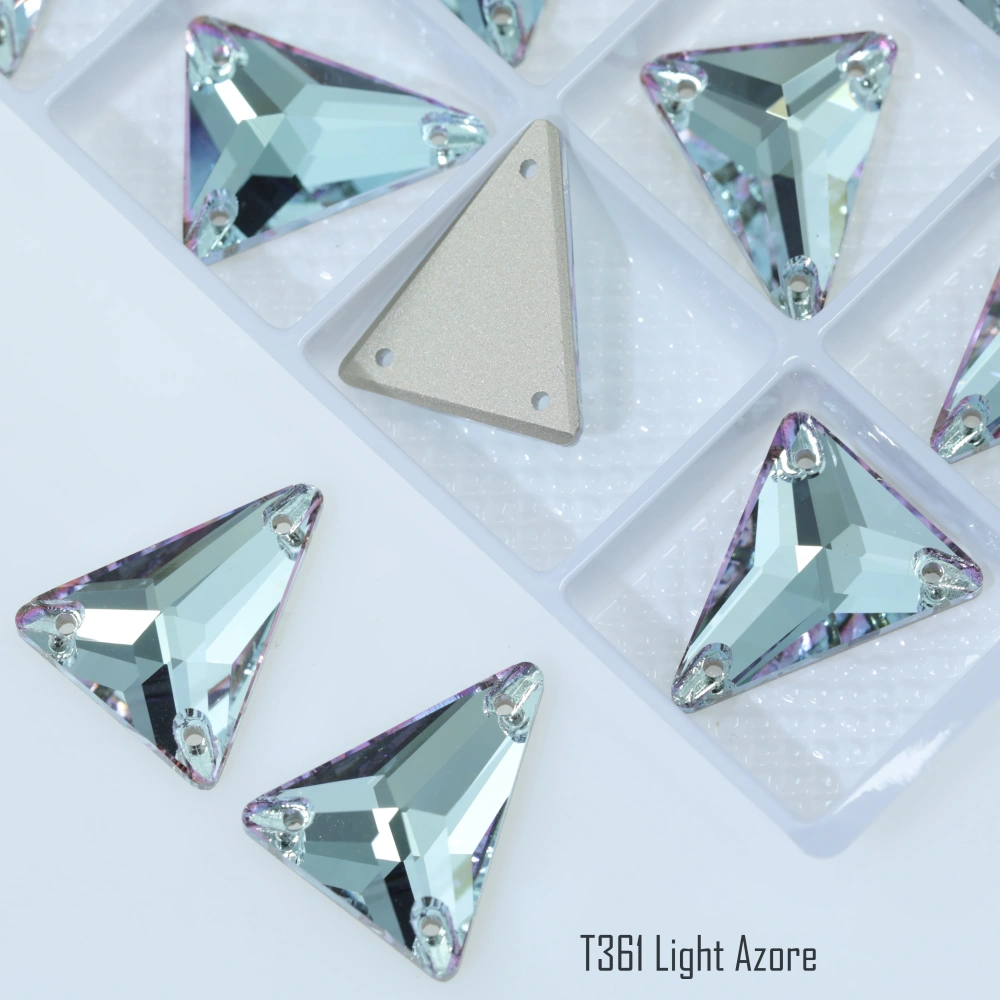 Sparkling Sewing Rhinestones Normal Color Slim Triangle Sew-on Stone 3271 Premium Grade Glass Crystal for DIY Crafts Bags Shoes