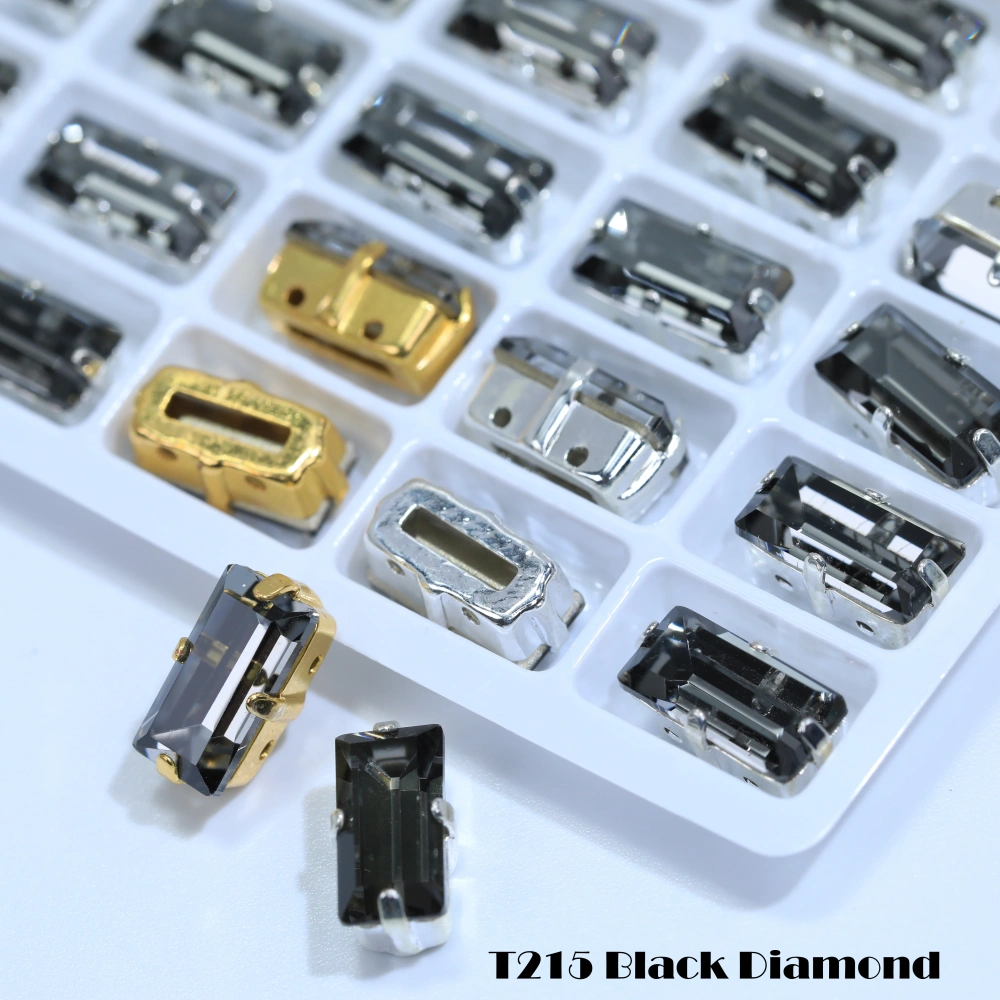 Top Quality Color Glass Crystal Baguette Rectangle Pointed Back Sew on Claw Rhinestones Shiny Fancy Loose Stones DIY Garment bag