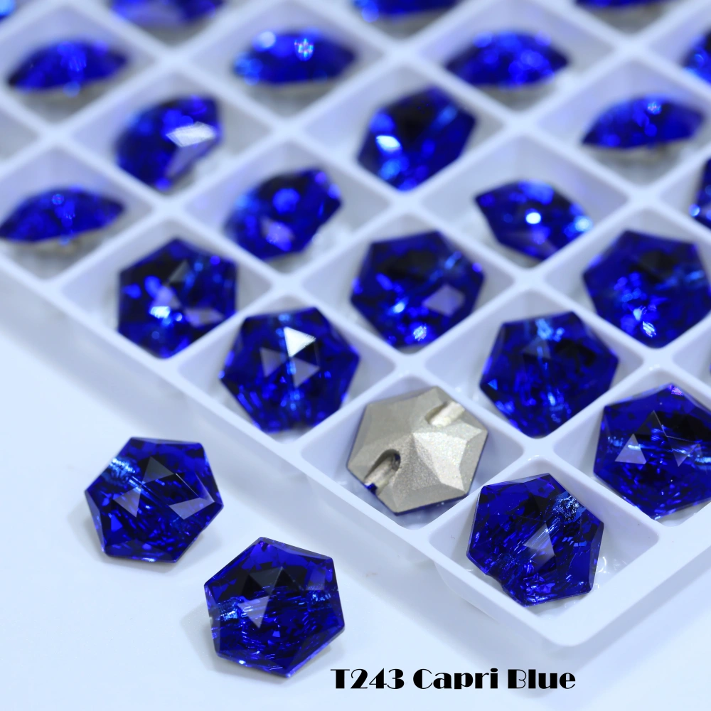 Hexagon Cross Hole Shank Buttons Metal Alloy Fasteners for Clothing Coat Jacket Shirt DIY Sewing Craft Accessories
