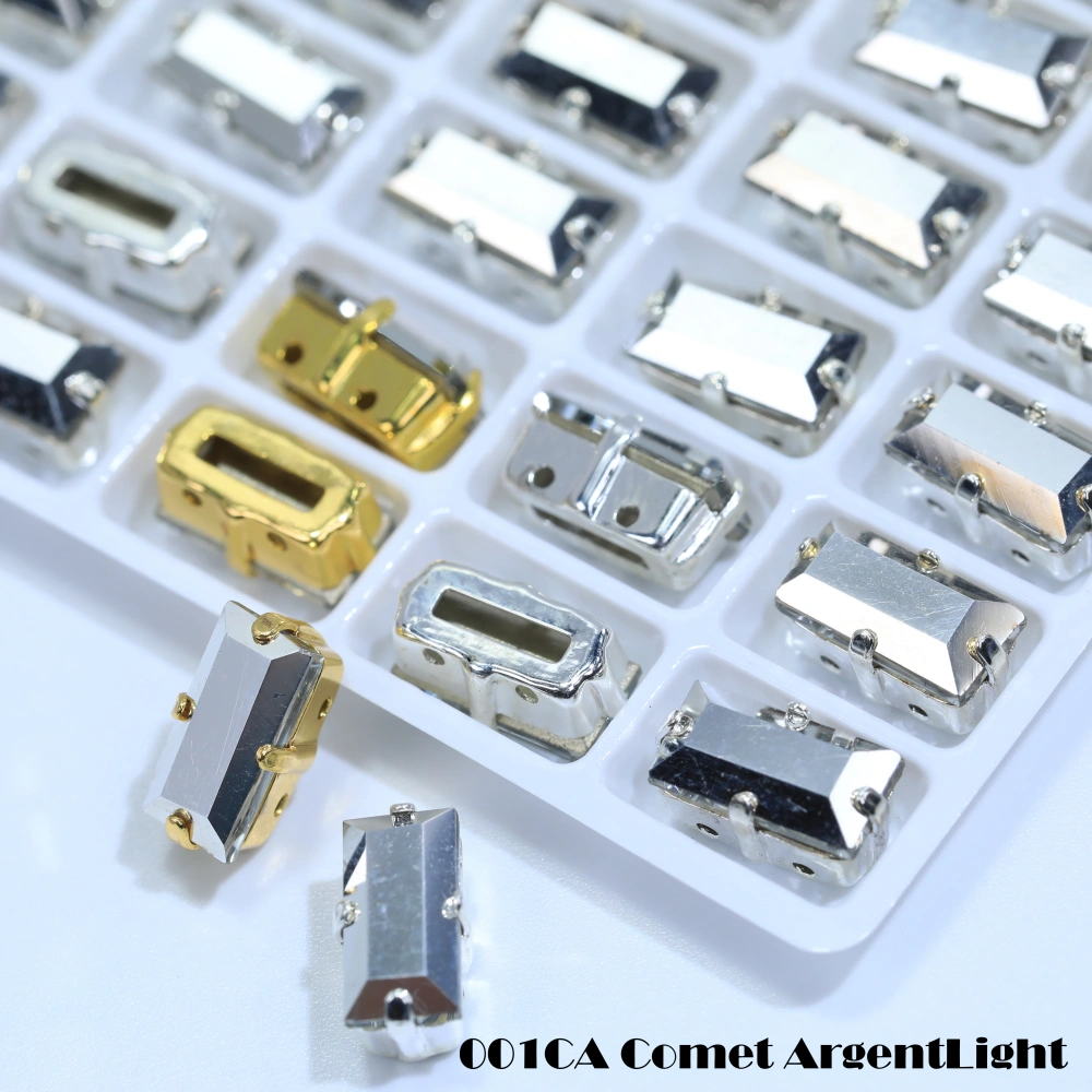Top Quality White Plated Glass Crystal Baguette Rectangle Pointed Back Sewon law Rhinestones Shiny Fancy Loose Stones AB GL DIY