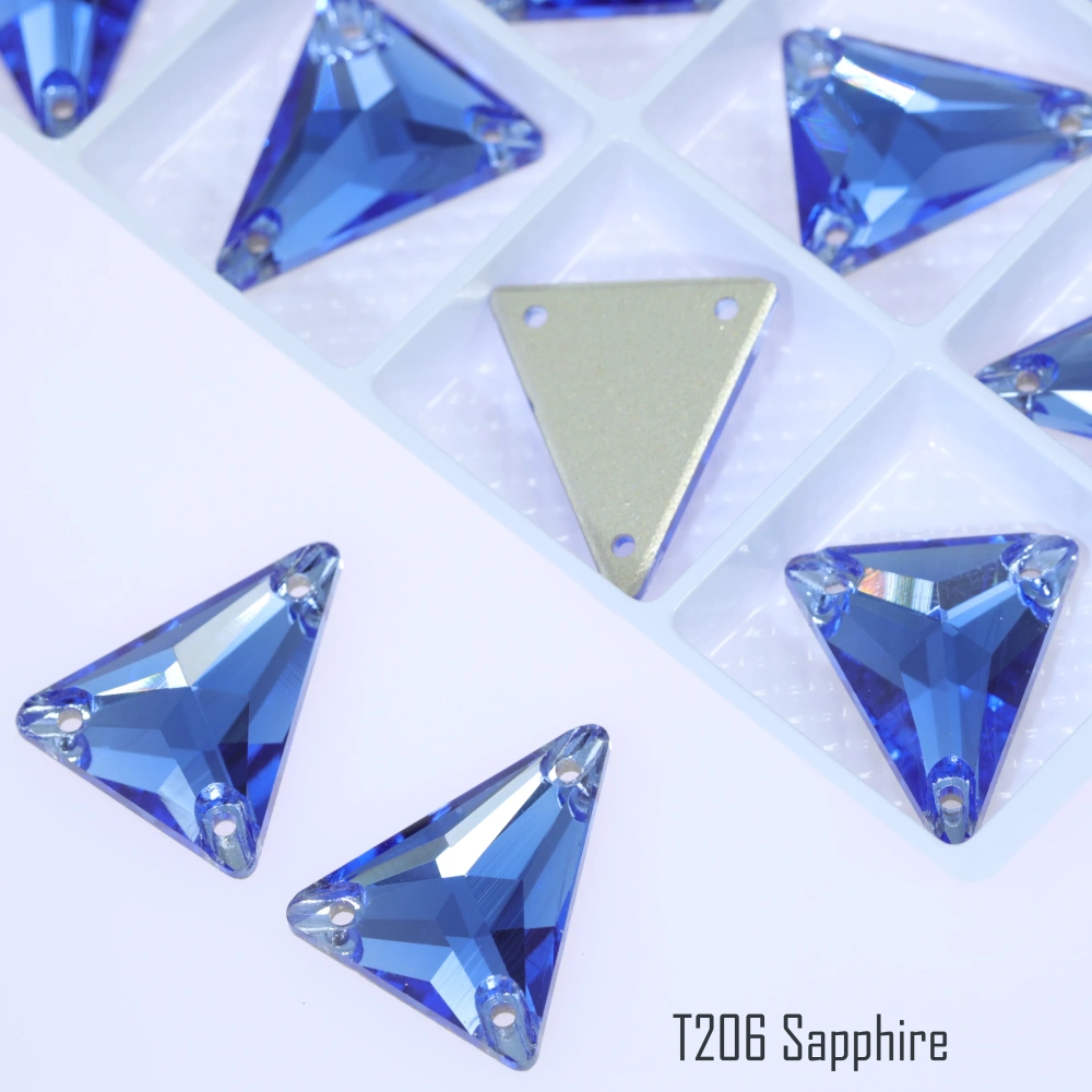 Sparkling Sewing Rhinestones Normal Color Slim Triangle Sew-on Stone 3271 Premium Grade Glass Crystal for DIY Crafts Bags Shoes