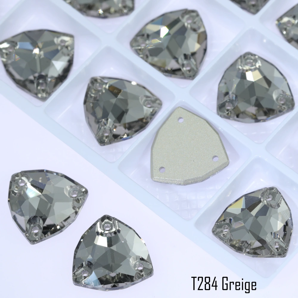 Triangle Sew on Stone Moonlight Glass Crystal Dazzling Hotfix Flatback Sewing Colorful Rhinestones For DIY Garment Clothes Bags