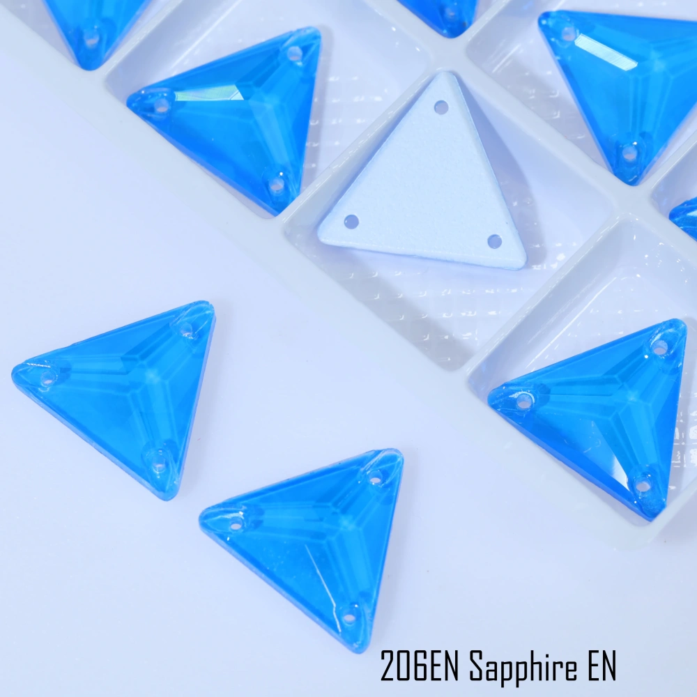 EN Triangle Sew-on Stone Crystal Paint Effect Top Quality Sparkling Fancy glass Rhinestones Glass Sewing Stones for Clothing