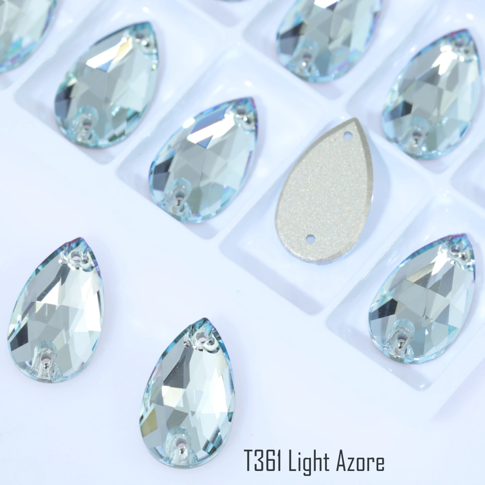 Drop Rhinestone Teardrop Sew On Rhinestone Flatback Crystal Glass Strass Sewing Stones For Clothes Decoration Top Quality Rose