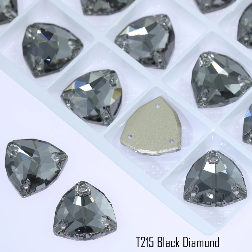 Triangle Sew on Stone Moonlight Glass Crystal Dazzling Hotfix Flatback Sewing Colorful Rhinestones For DIY Garment Clothes Bags
