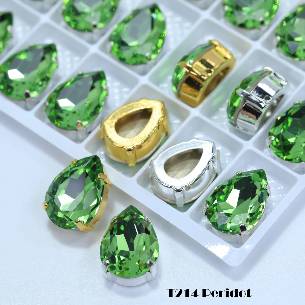 AAA Grade Bling Glass Crystal Chubby Teardrop Claw Rhinestones 3D Sparkle Sew On for DIY Craft Embellishments Bags Shoes Apparel