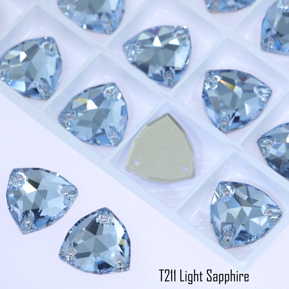 Triangle Sew on Stone Moonlight Glass Crystal Dazzling Hotfix Flatback Sewing Colorful Rhinestones For DIY Garment Clothes Bags