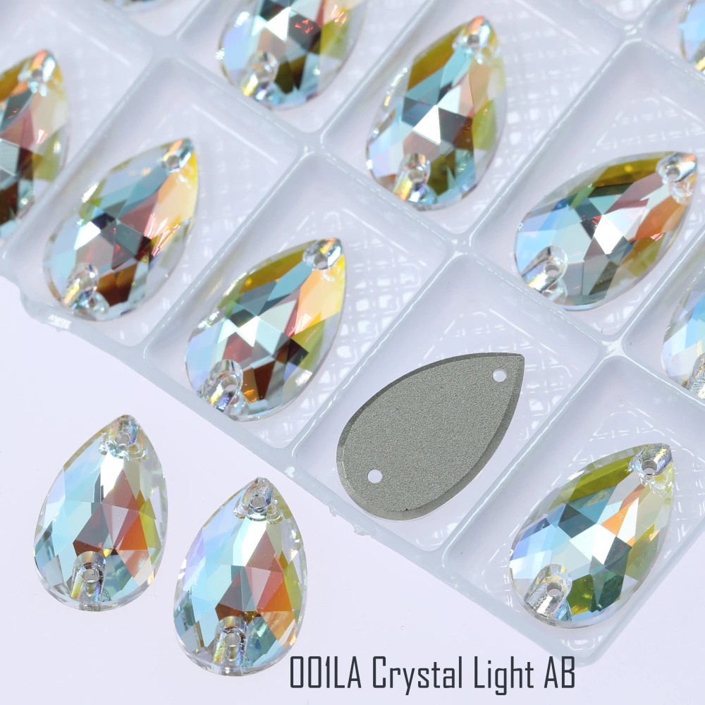 Top Quality Drop Sew On Rhinestone Glass Crystal AB Moonlight Sewing Stones For Garment Clothes Bags Flatback Sew on Rhinestones