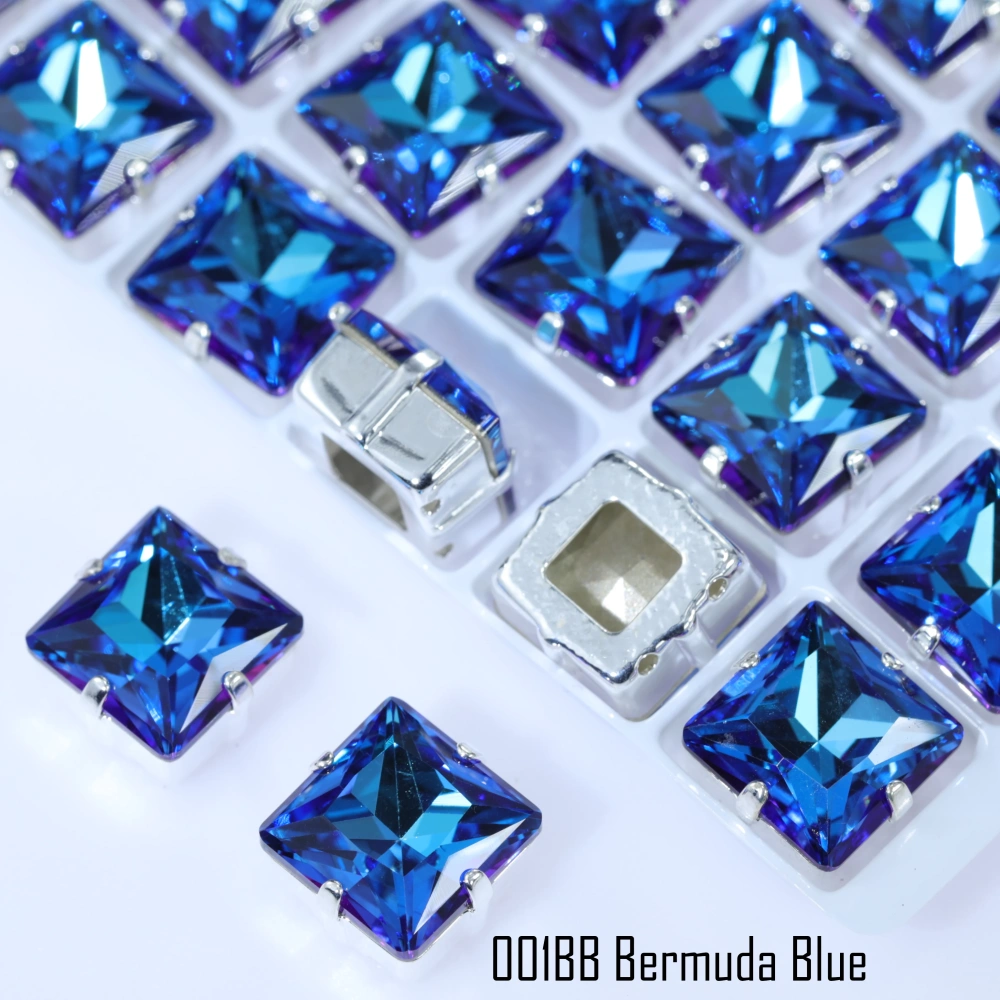 Crystal Plating Effect Princes Square Fancy Stone Claw-Set Rhinestones High-Shine Artificial Crystal DIY Accessoriesfor Wedding
