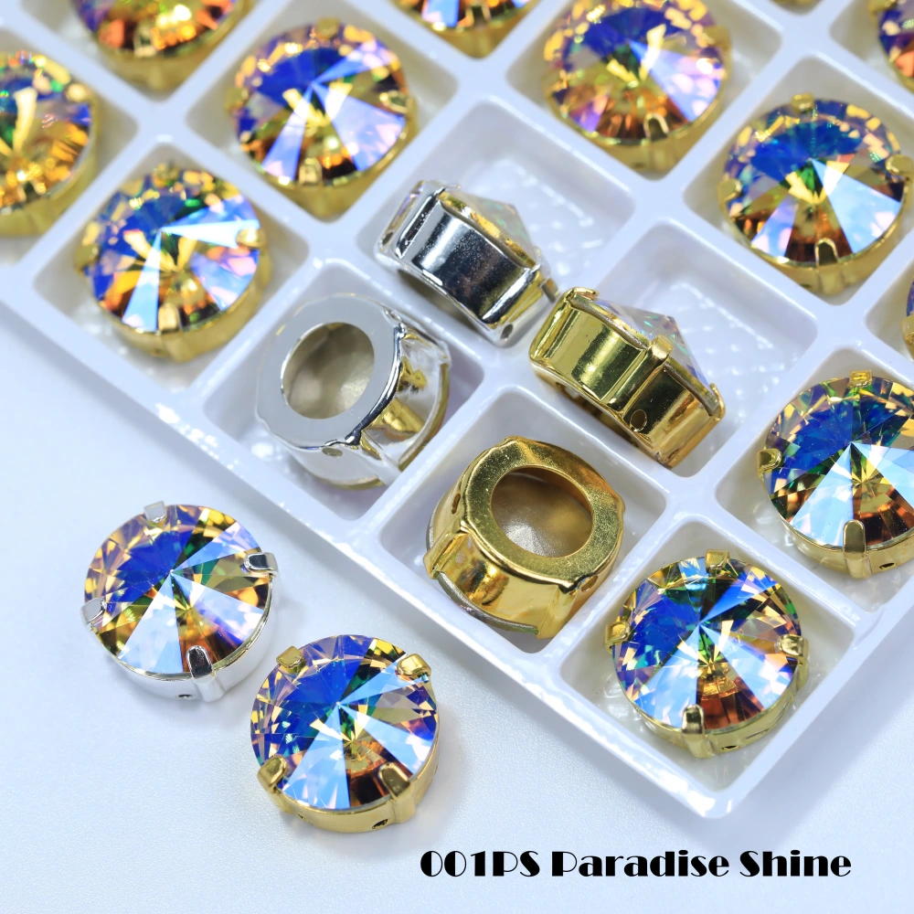 Satellite Shape Sew-on Rhinestones White Coated High Quality Glass Crystal DIY Phone Case Hair Bows Clothing Decoration Crafts