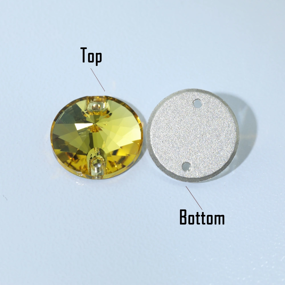 Rivoli Sew-on Stone Crystal Plating Effect Sparkling Fancy Sewing Stones Glass Crystal Rhinestones for DIY clothing and wedding